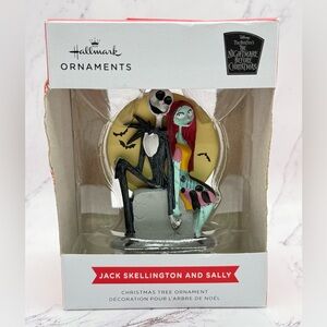 Nightmare Before Christmas tree ornament jack skellington and Sally NIB